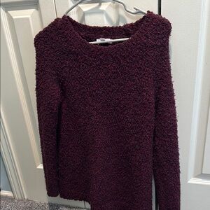 Lauren Conrad Fuzzy/Cozy Burgundy Sweater